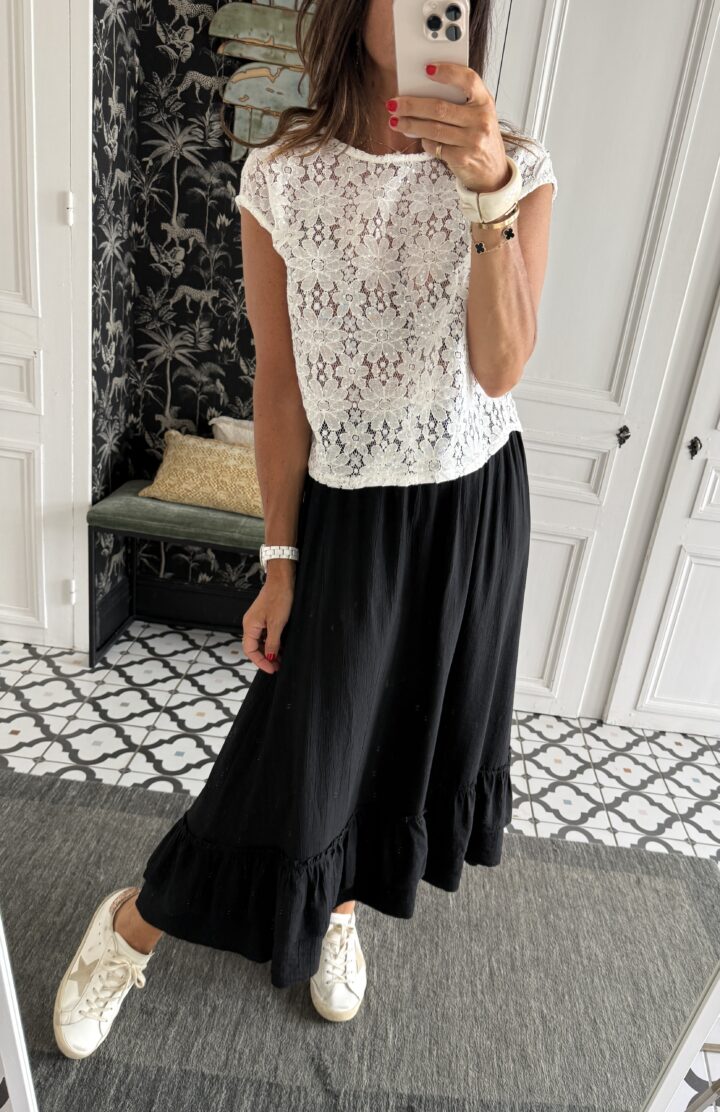 robe rayée kaki foncé