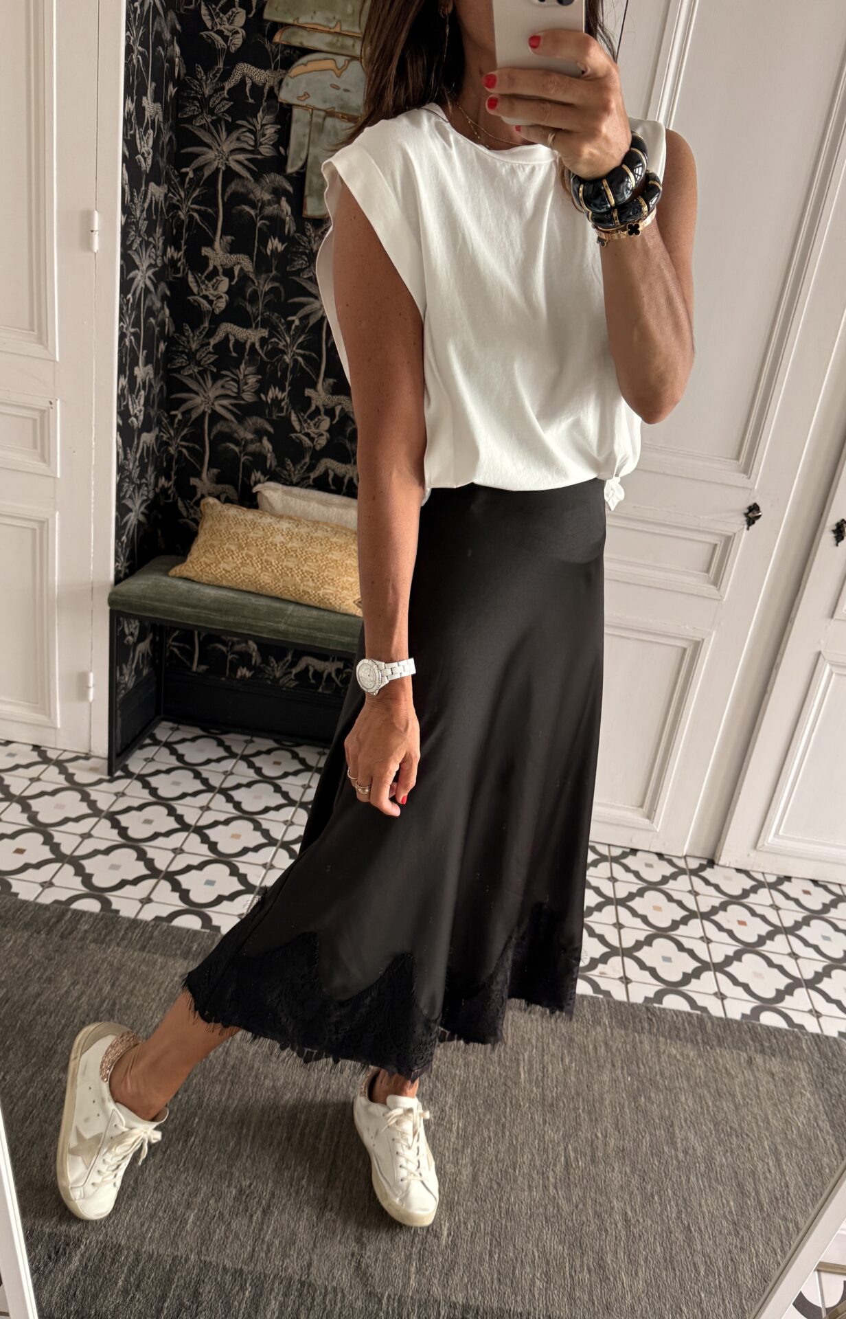 robe rayée kaki foncé