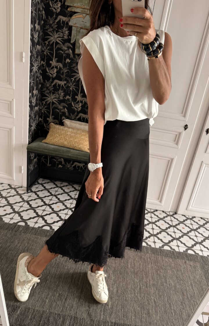 robe rayée kaki foncé