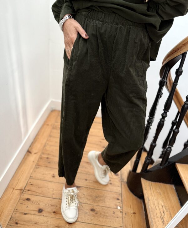 blouse johanna velours milleraies fin kaki