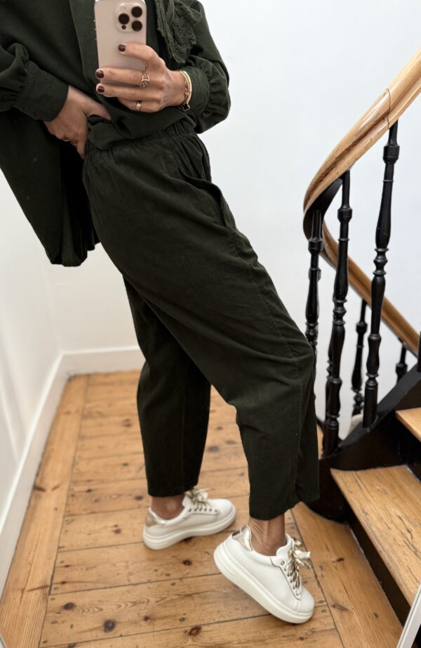 blouse johanna velours milleraies fin kaki