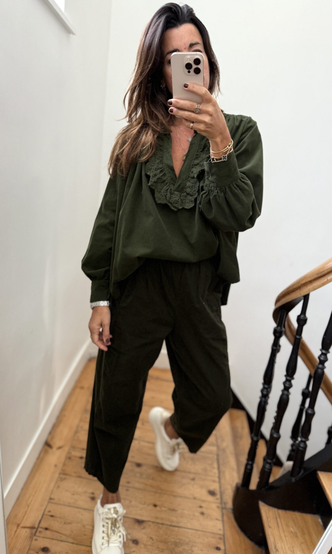 blouse johanna velours milleraies fin kaki