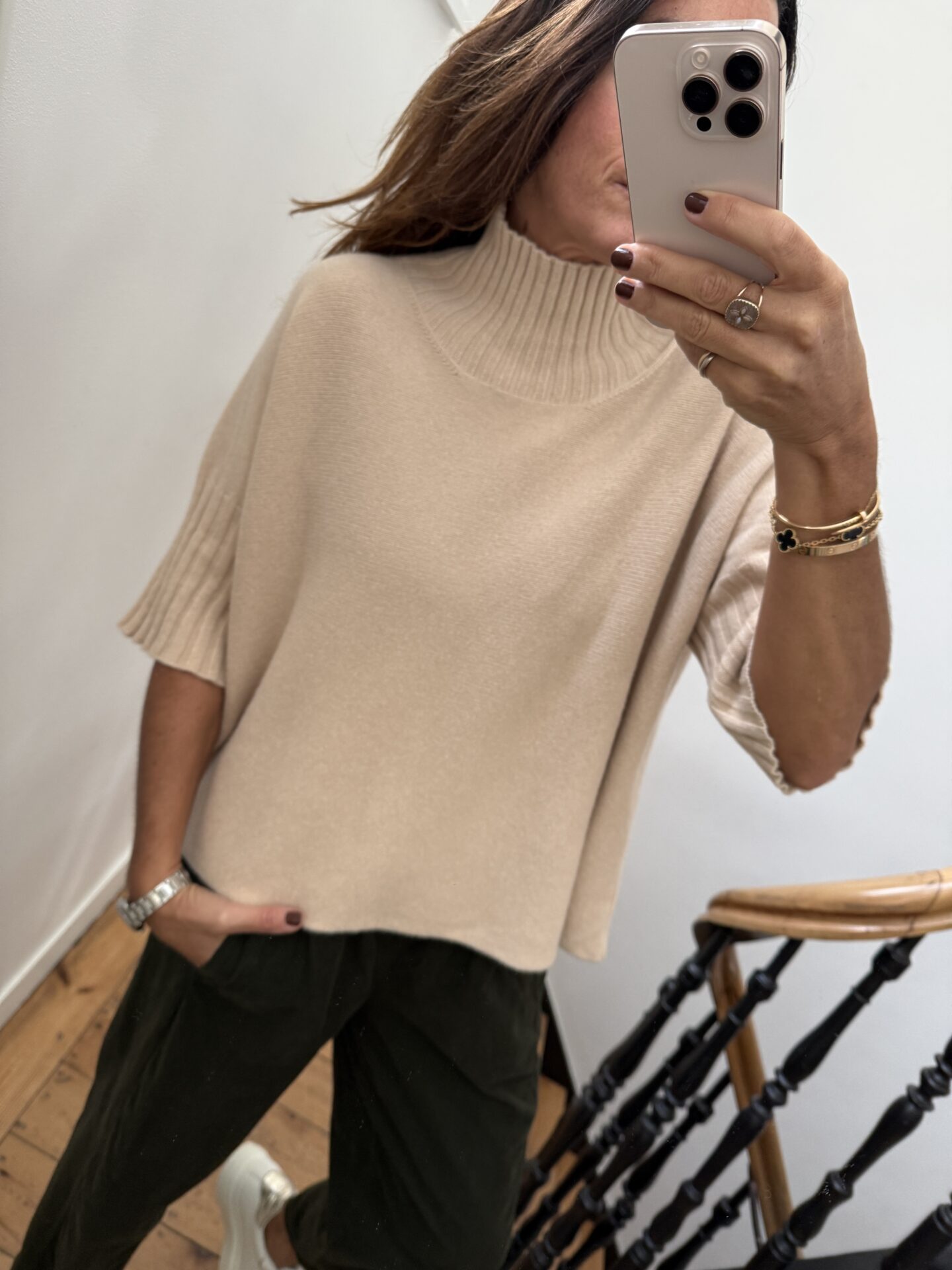 blouse johanna velours milleraies fin kaki