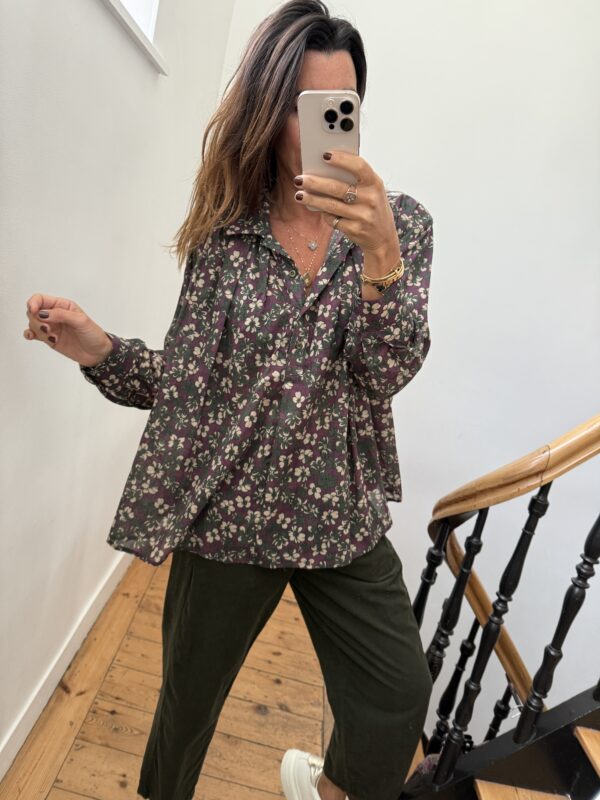 blouse johanna velours milleraies fin kaki