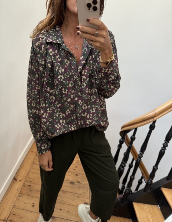 blouse johanna velours milleraies fin kaki