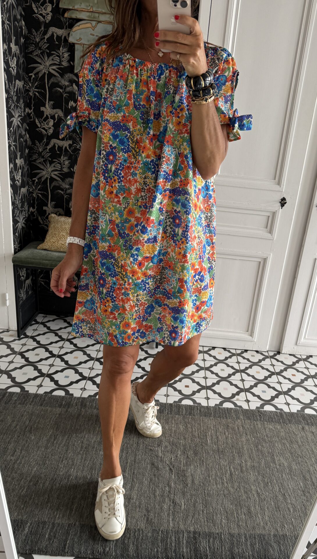robe rayée kaki foncé