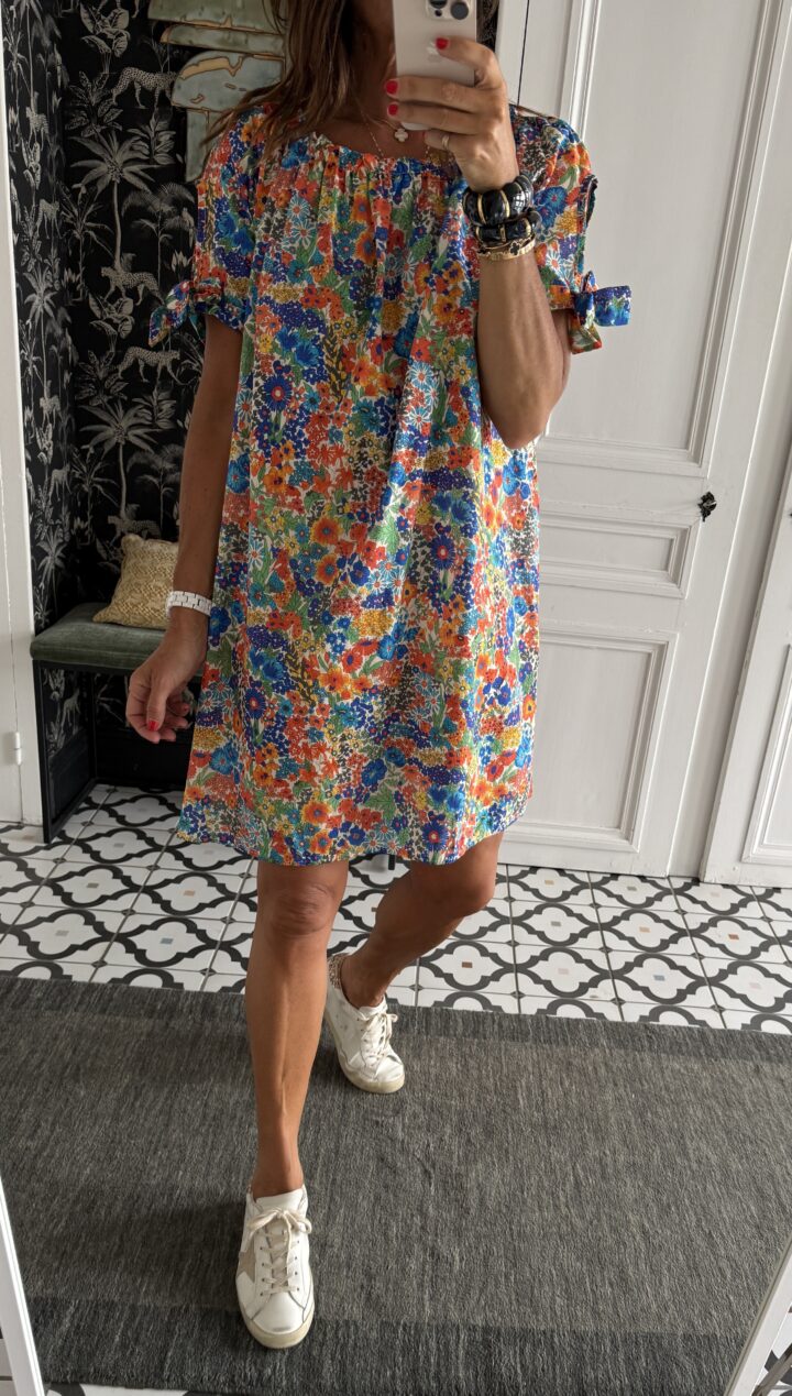 robe rayée kaki foncé