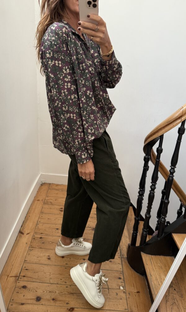 blouse johanna velours milleraies fin kaki