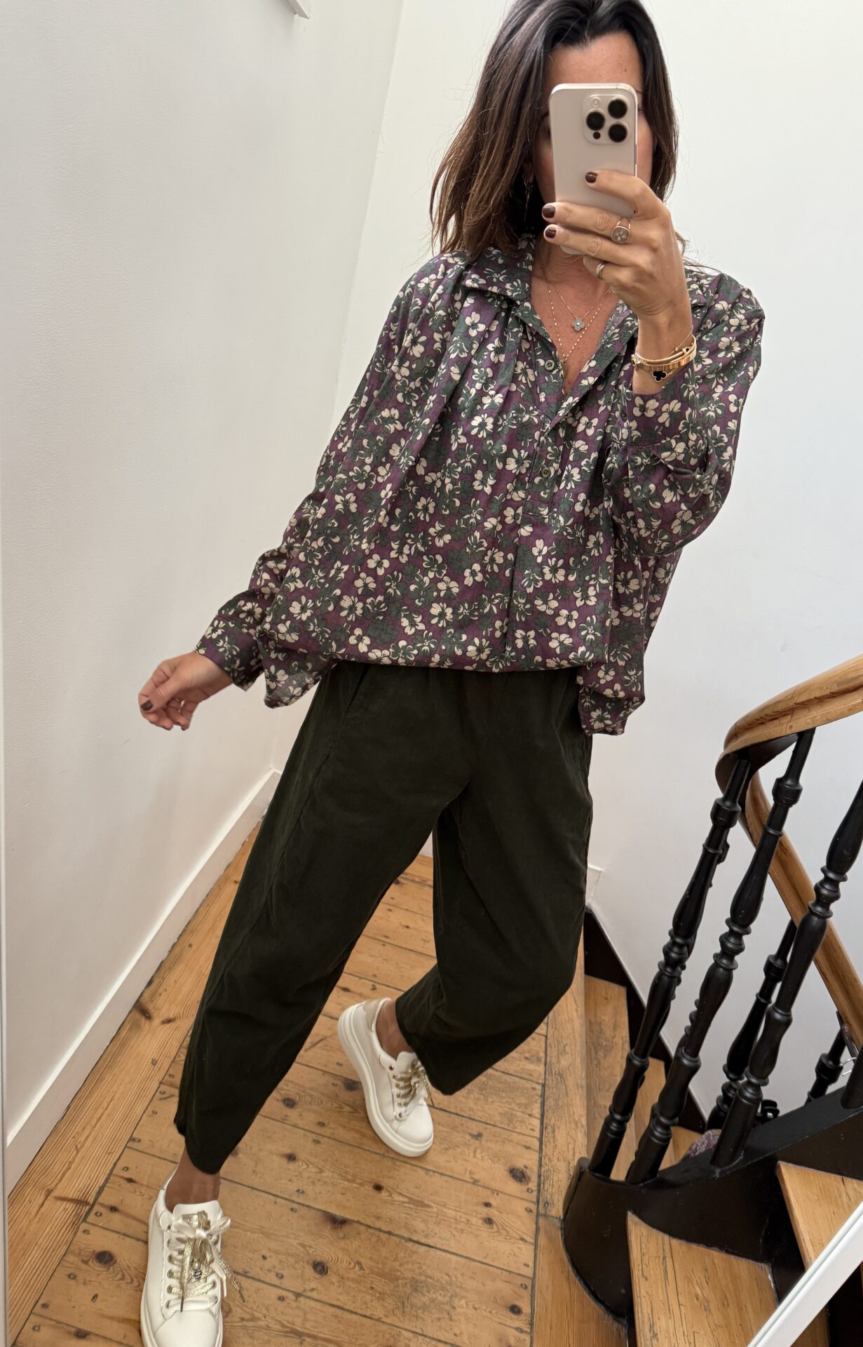blouse johanna velours milleraies fin kaki