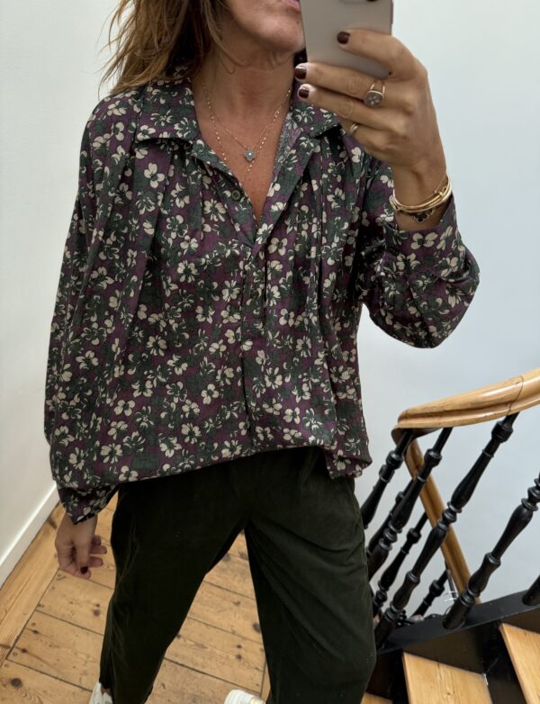 blouse johanna velours milleraies fin kaki