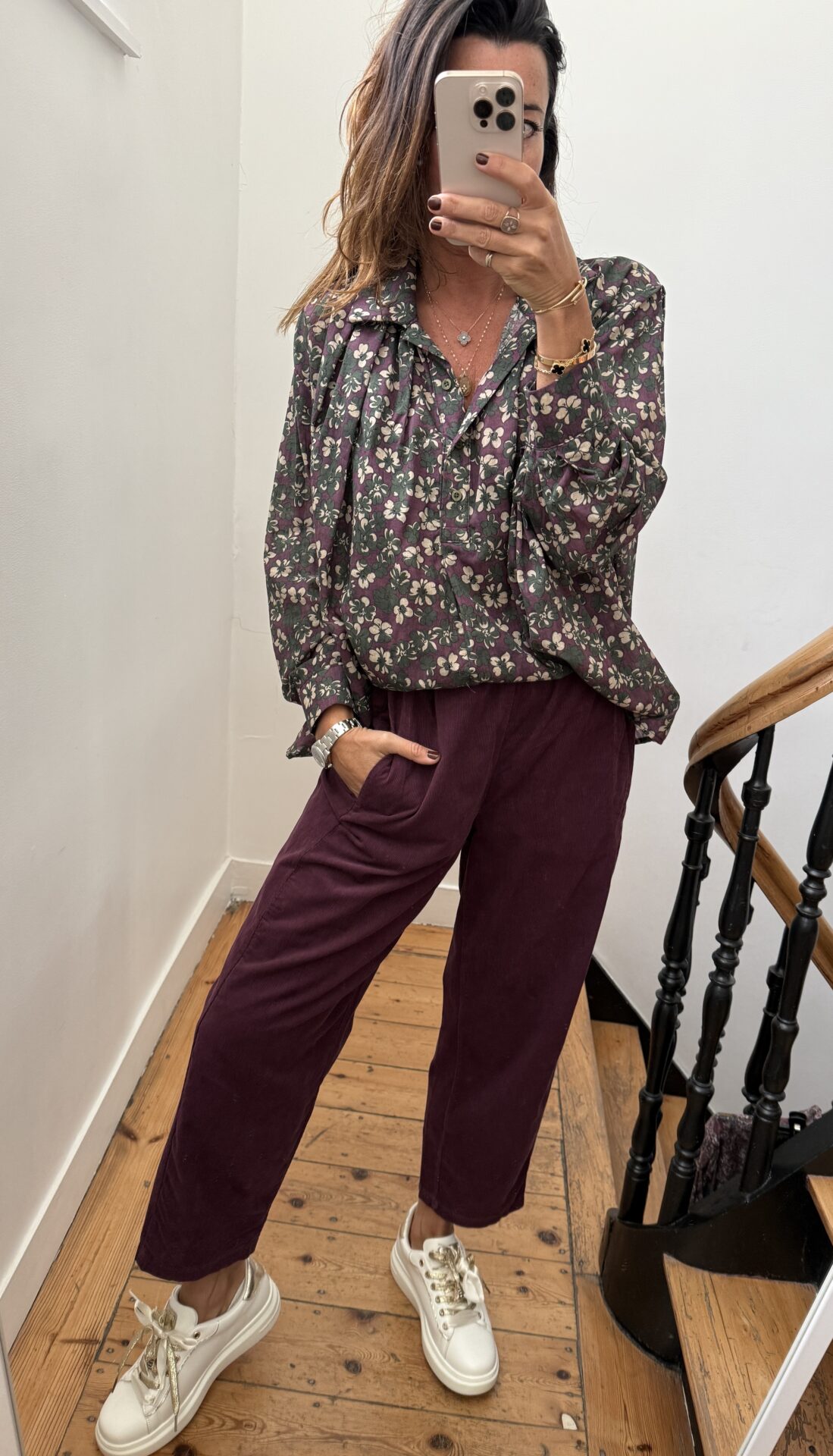 blouse johanna velours milleraies fin kaki