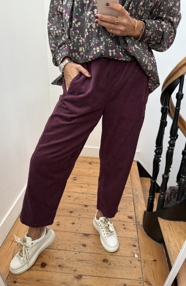 blouse johanna velours milleraies fin kaki