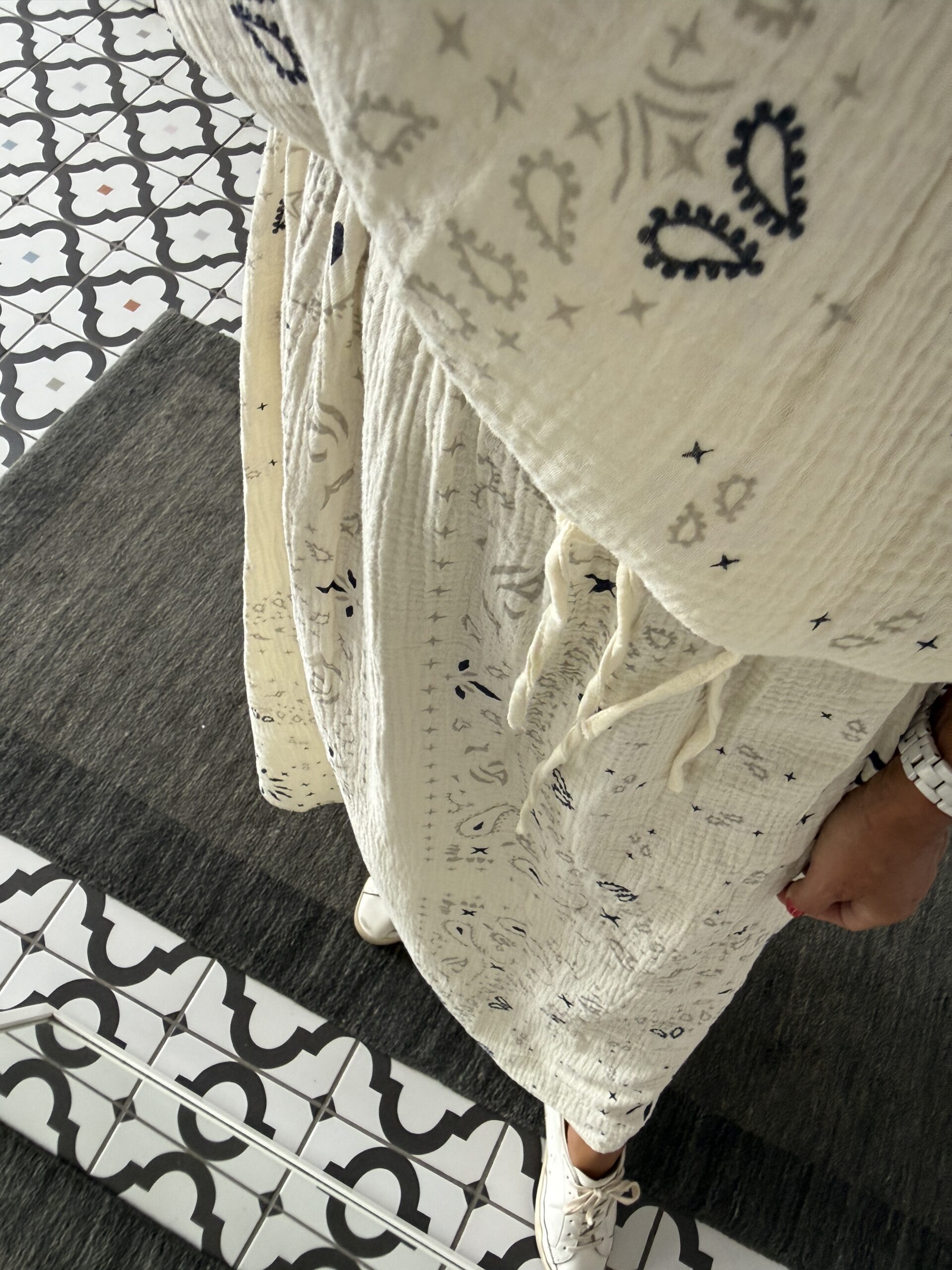 ensemble jupe et haut gaze coton bandana camel