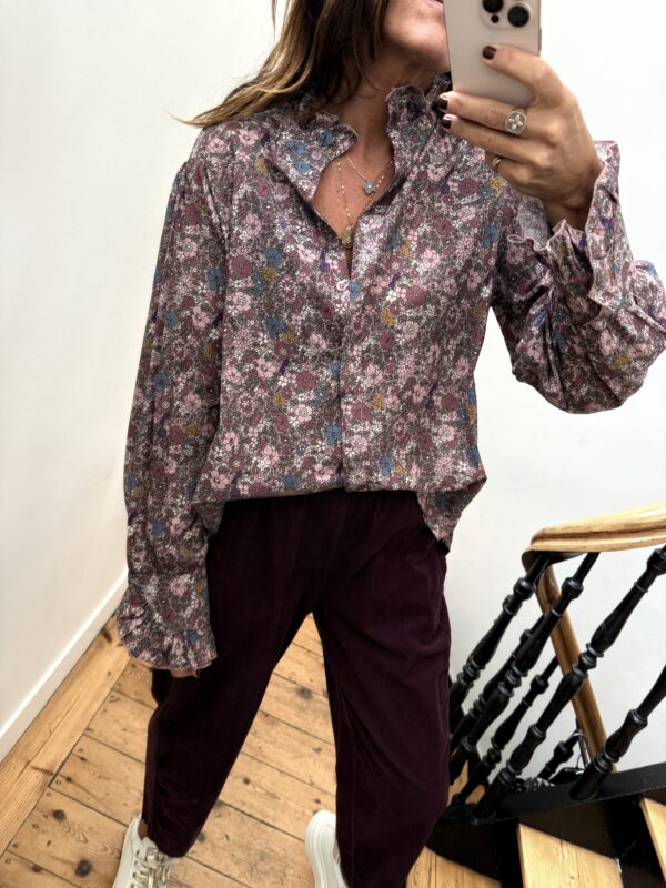blouse johanna velours milleraies fin kaki