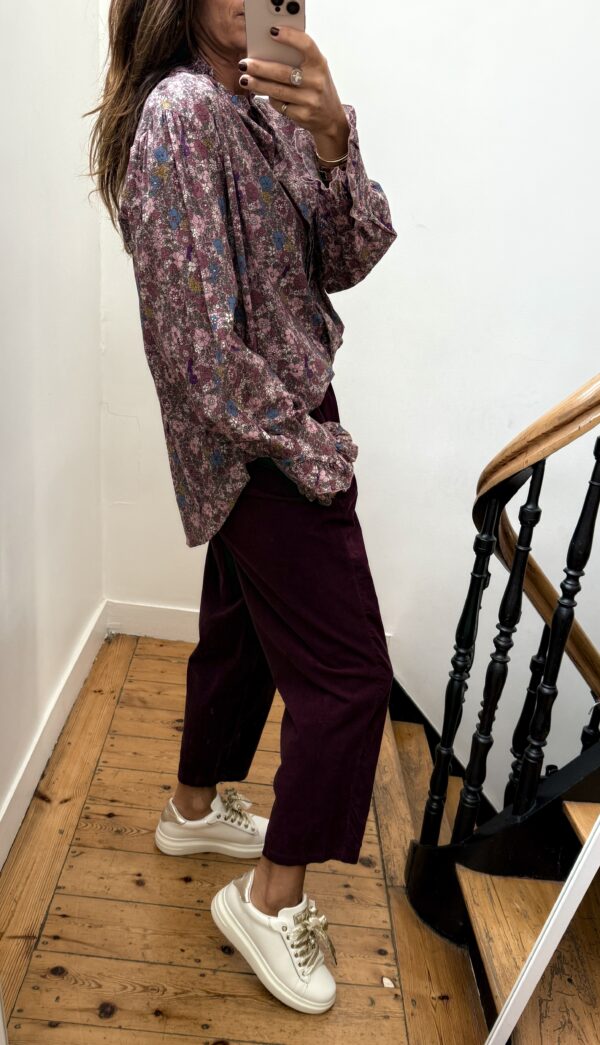 blouse johanna velours milleraies fin kaki