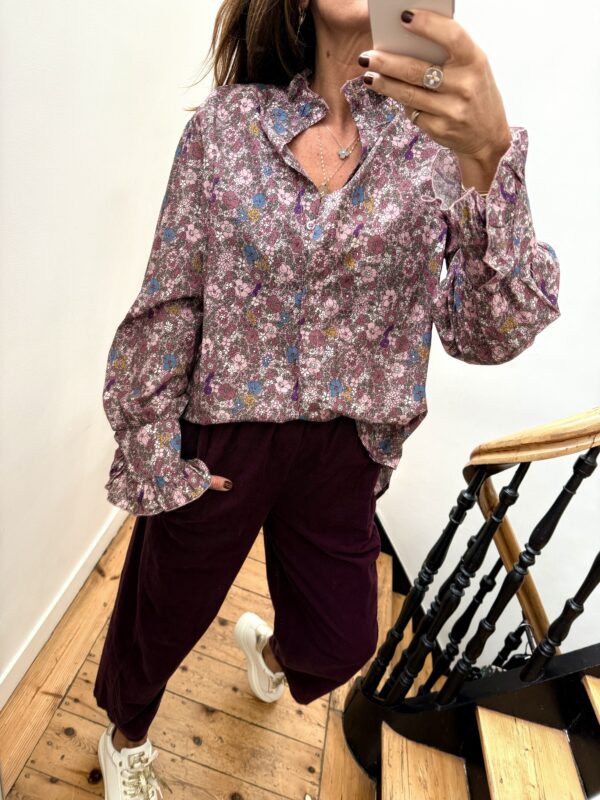 blouse johanna velours milleraies fin kaki