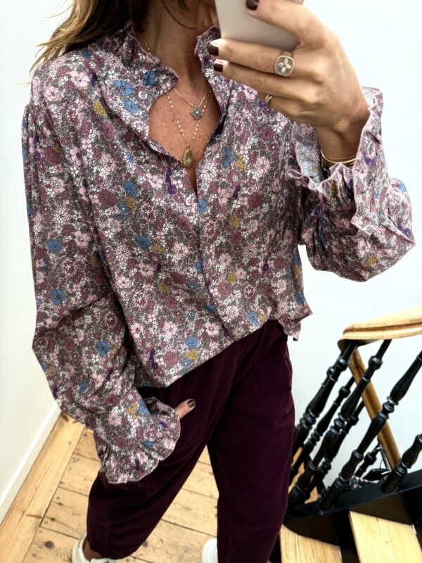 blouse johanna velours milleraies fin kaki