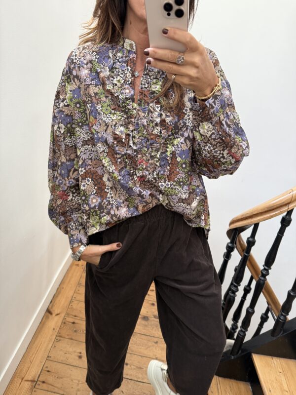 blouse johanna velours milleraies fin kaki