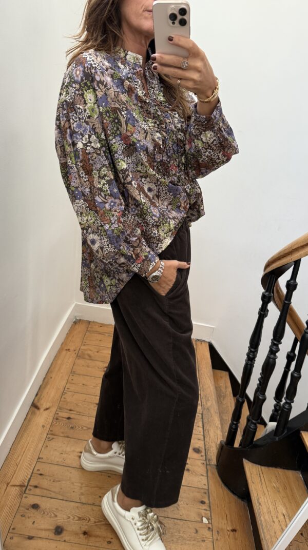 blouse johanna velours milleraies fin kaki