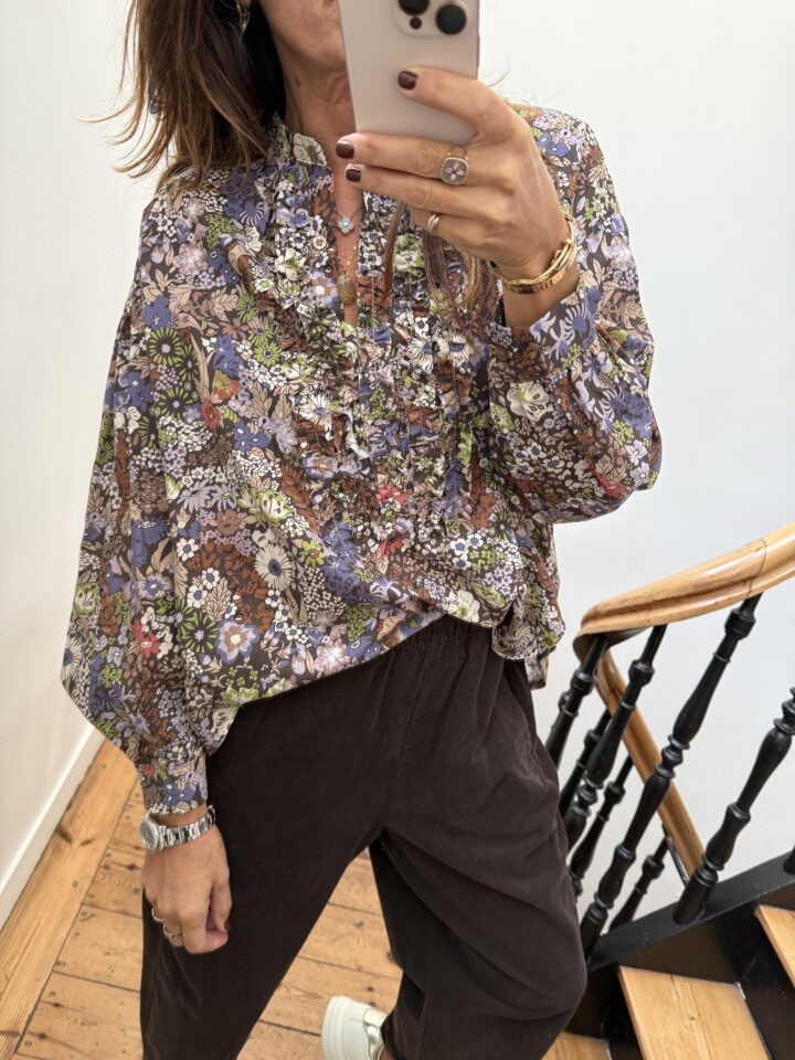 blouse johanna velours milleraies fin kaki