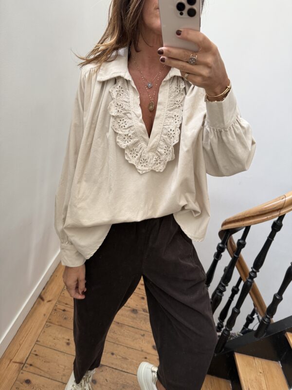 blouse johanna velours milleraies fin kaki