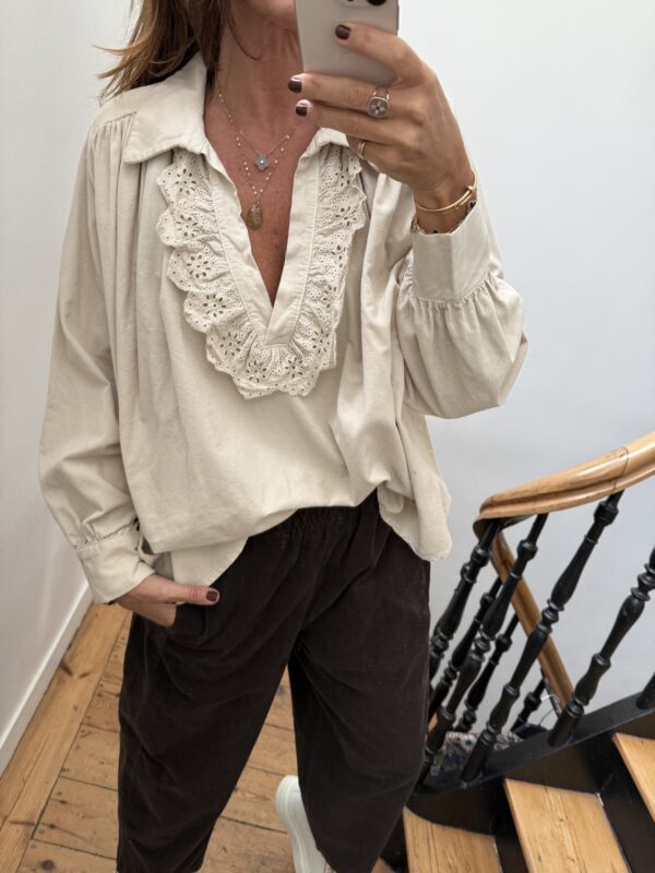 blouse johanna velours milleraies fin kaki