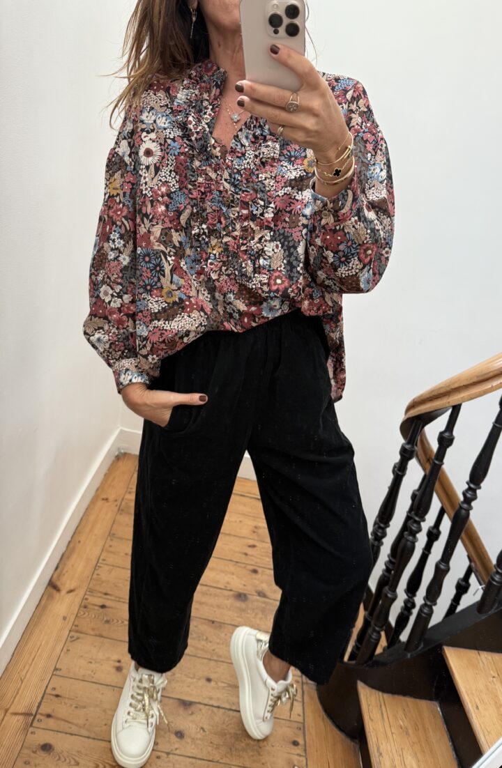 blouse johanna velours milleraies fin kaki
