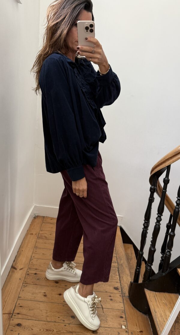 blouse johanna velours milleraies fin kaki