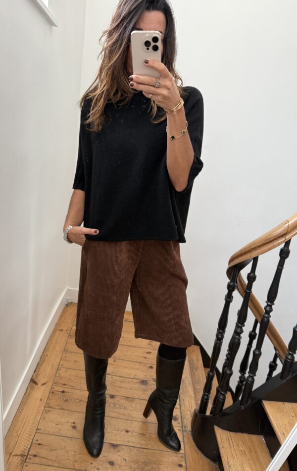 blouse johanna velours milleraies fin kaki