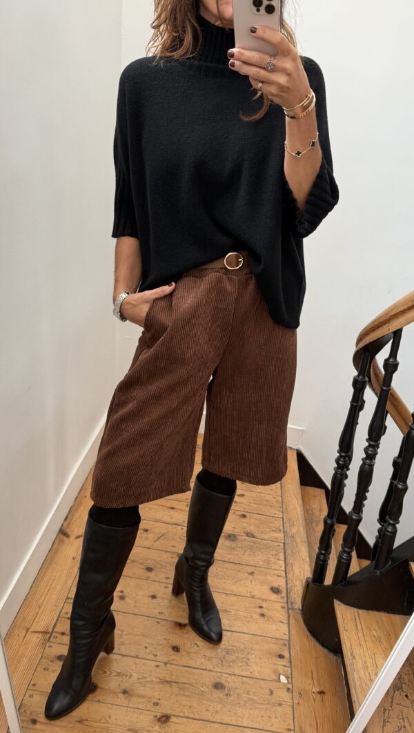 blouse johanna velours milleraies fin kaki