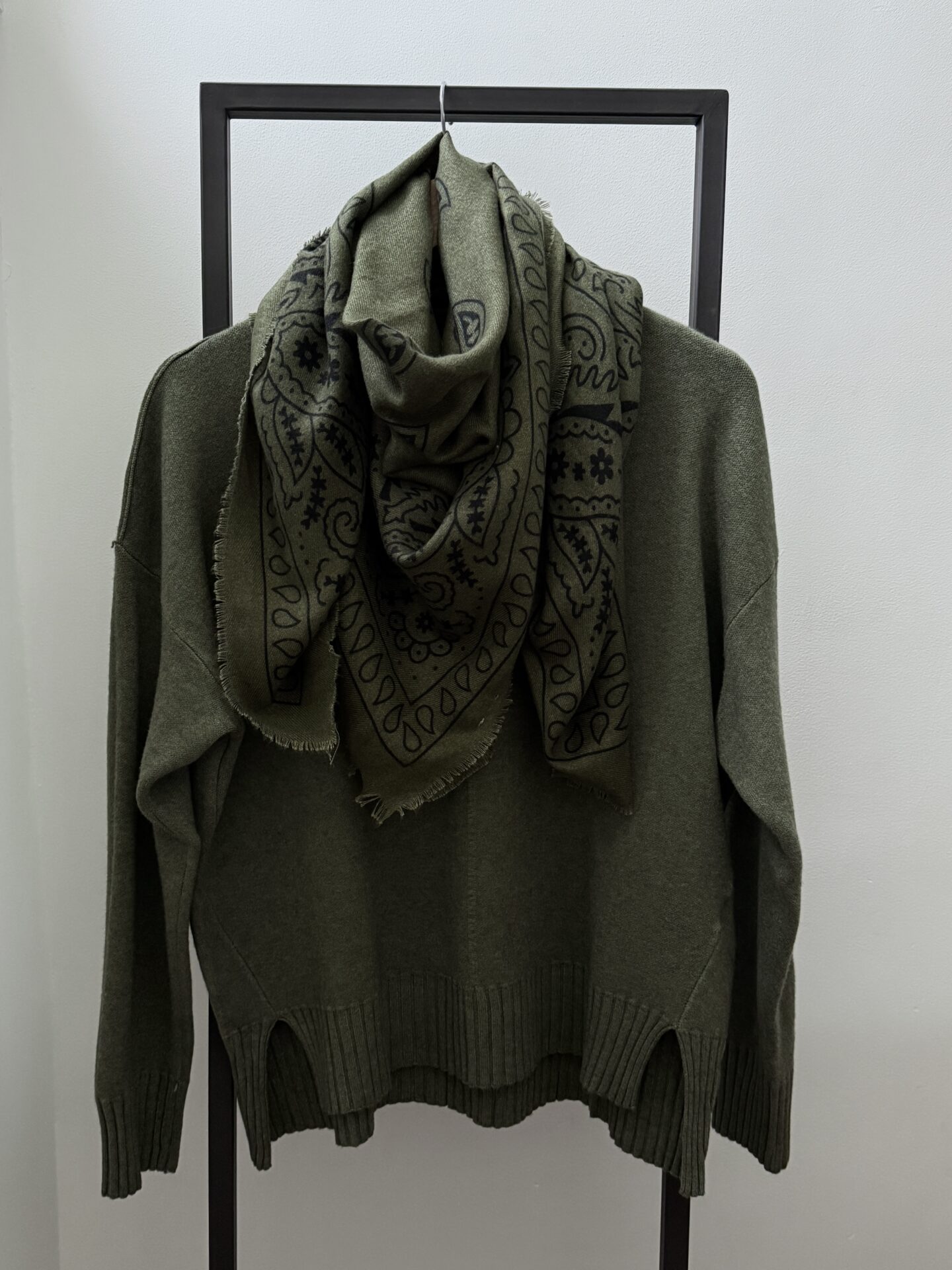 foulard bandana doux 2 kaki