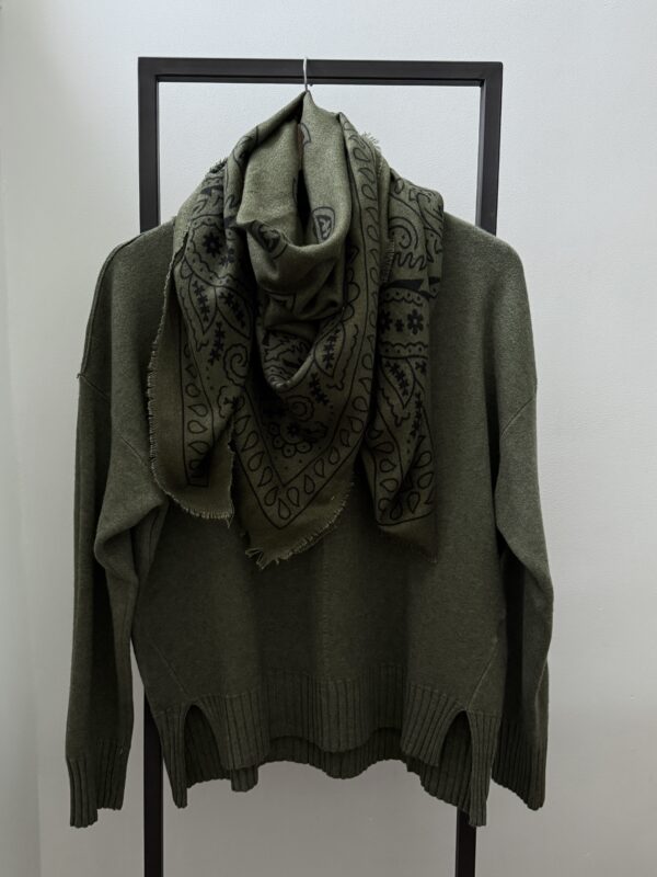 foulard bandana doux 2 kaki