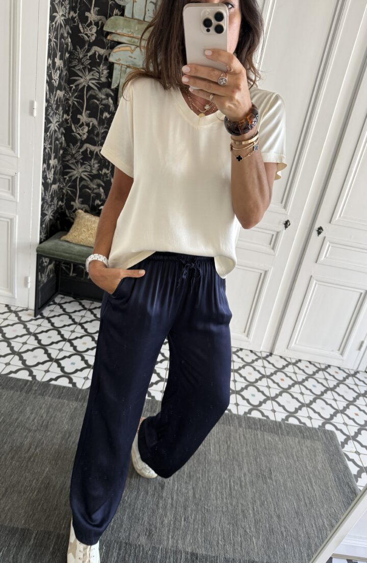 tee shirt satiné greige