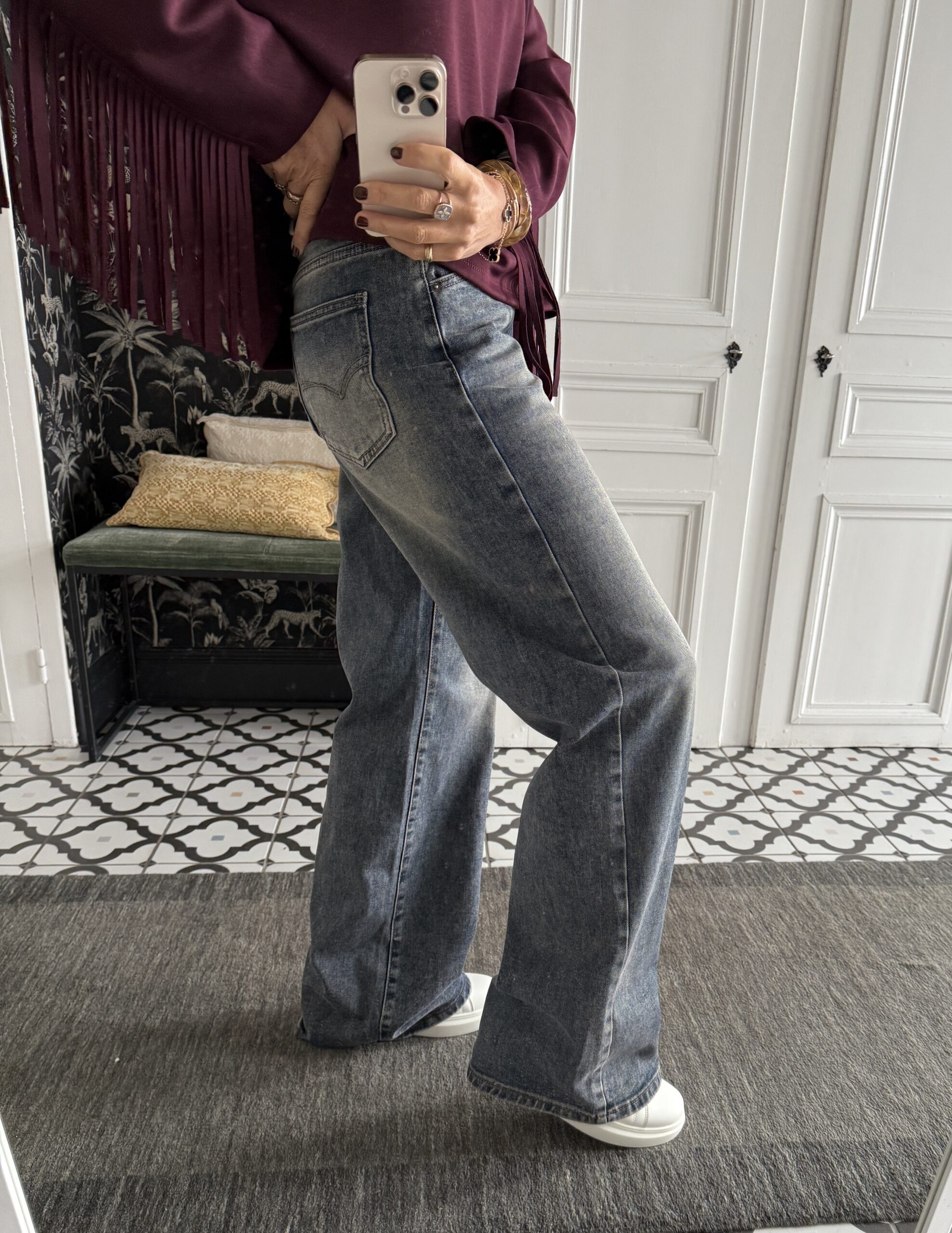 IMG_3483 jeans bleu gris large jambes longues