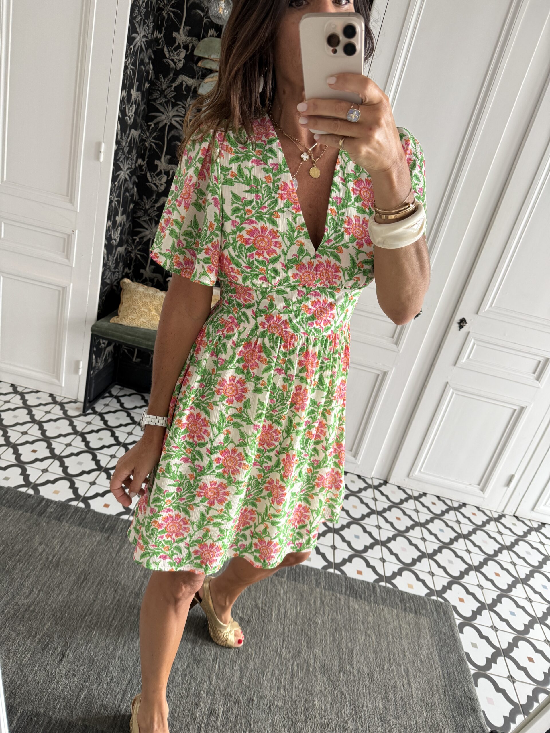 IMG_3555 robe longue florale orange rose