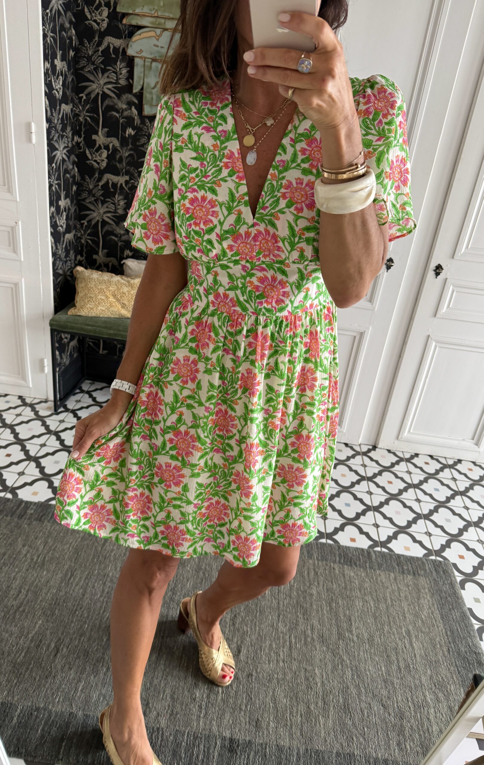 IMG_3556 robe longue florale orange rose