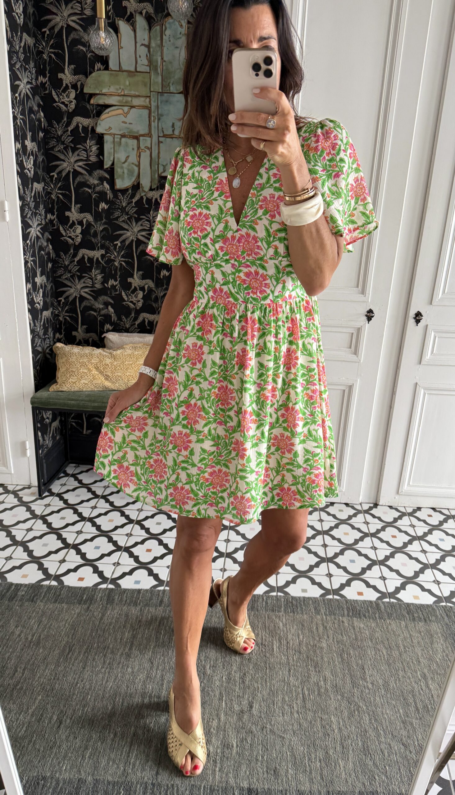 IMG_3558 robe longue florale orange rose