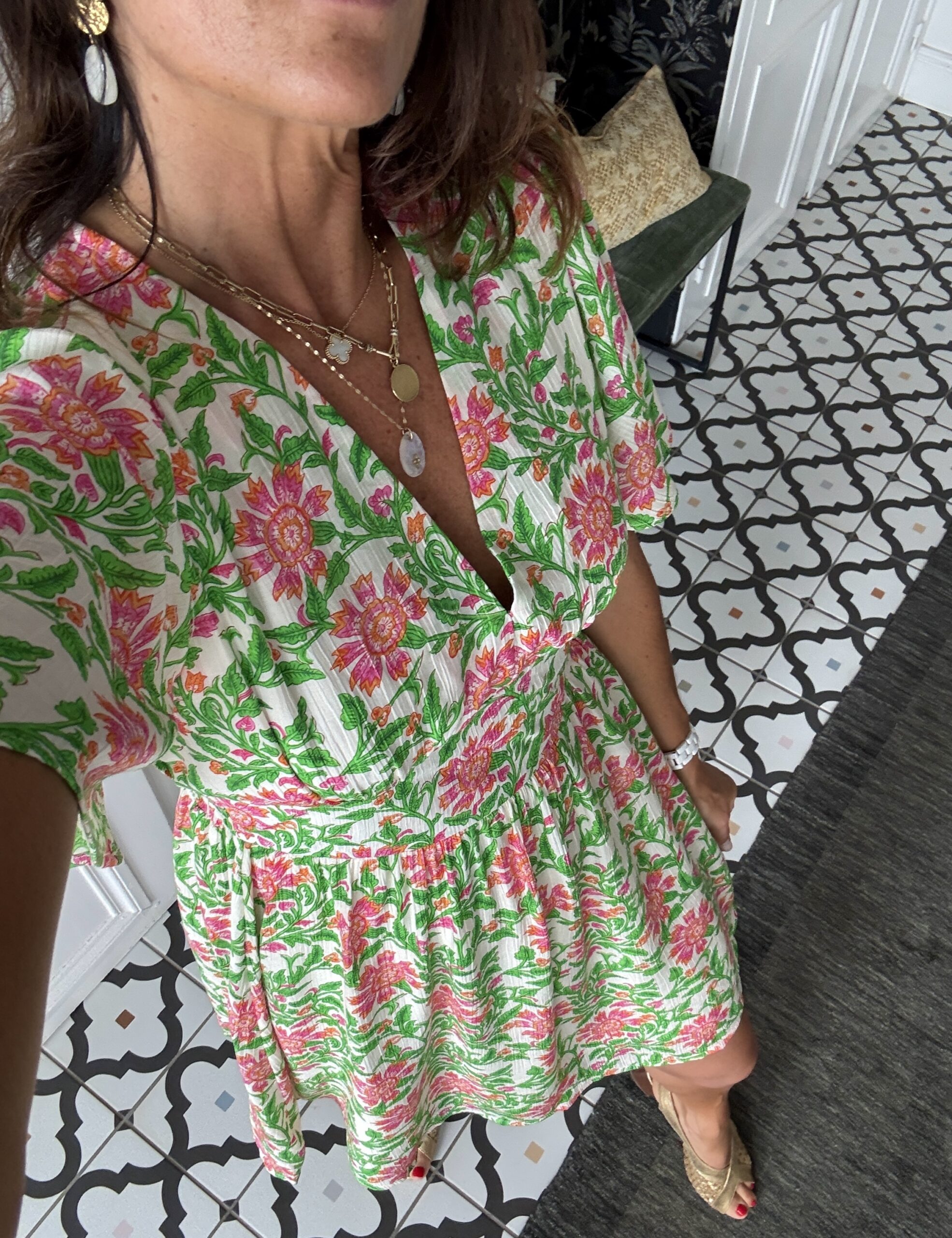 IMG_3559 robe longue florale orange rose