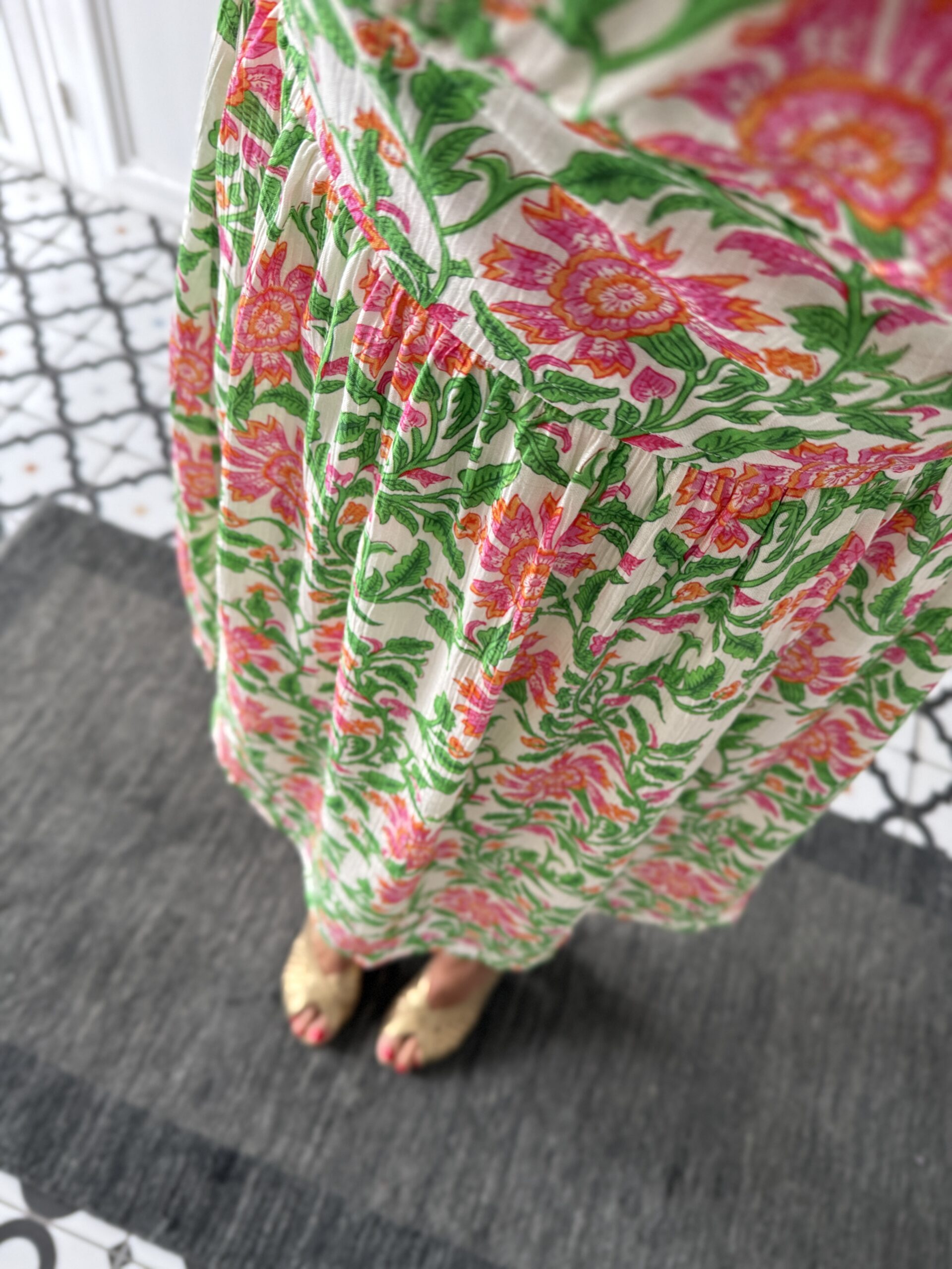 IMG_3560 robe longue florale orange rose