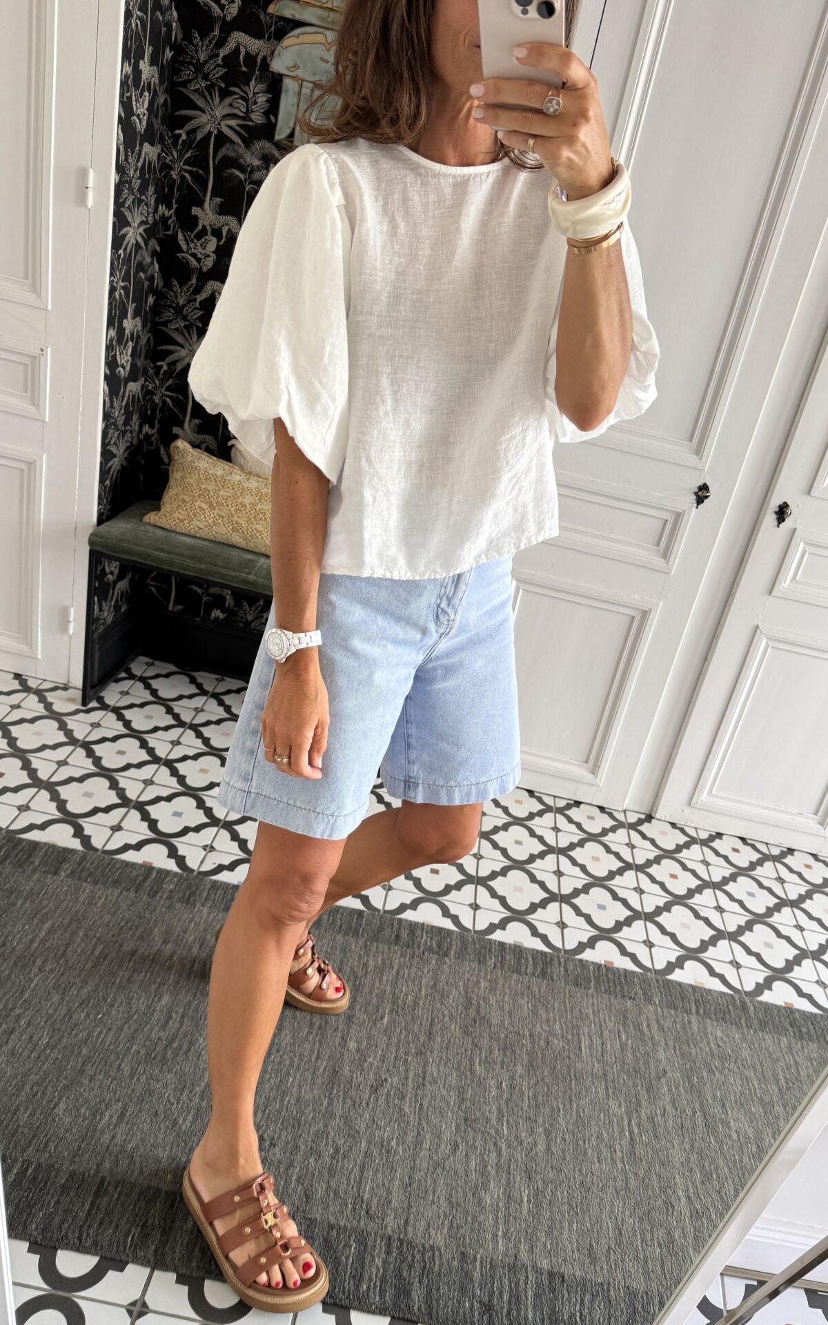 ensemble jupe et haut gaze coton bandana camel