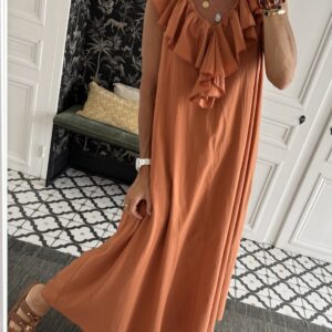 ensemble jupe et haut gaze coton bandana camel