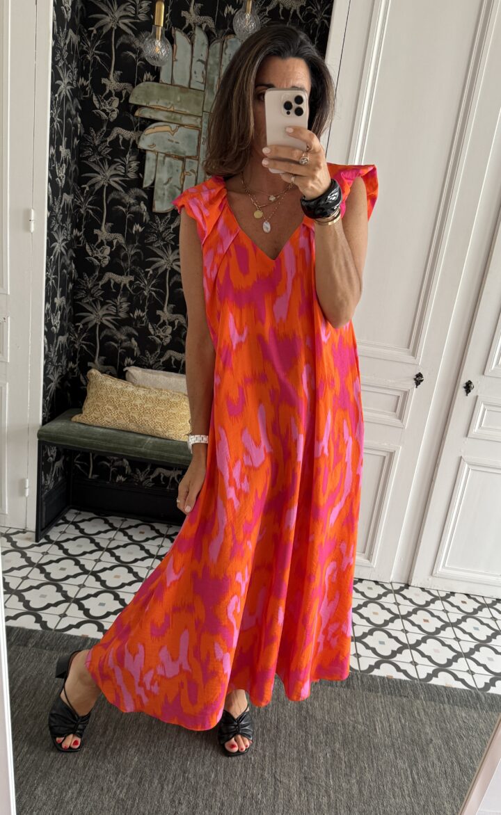 ensemble jupe et haut gaze coton bandana camel