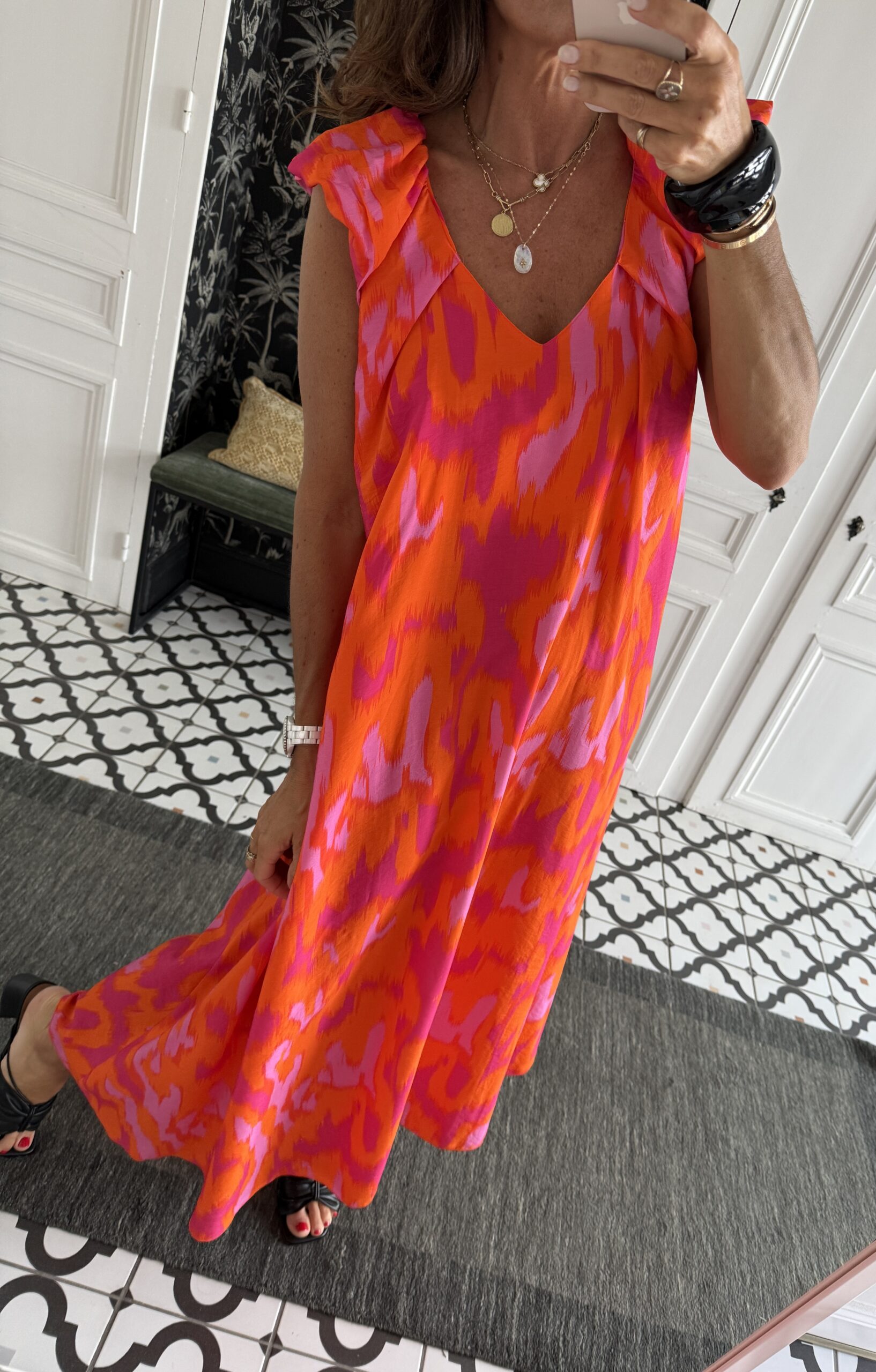 ensemble jupe et haut gaze coton bandana camel