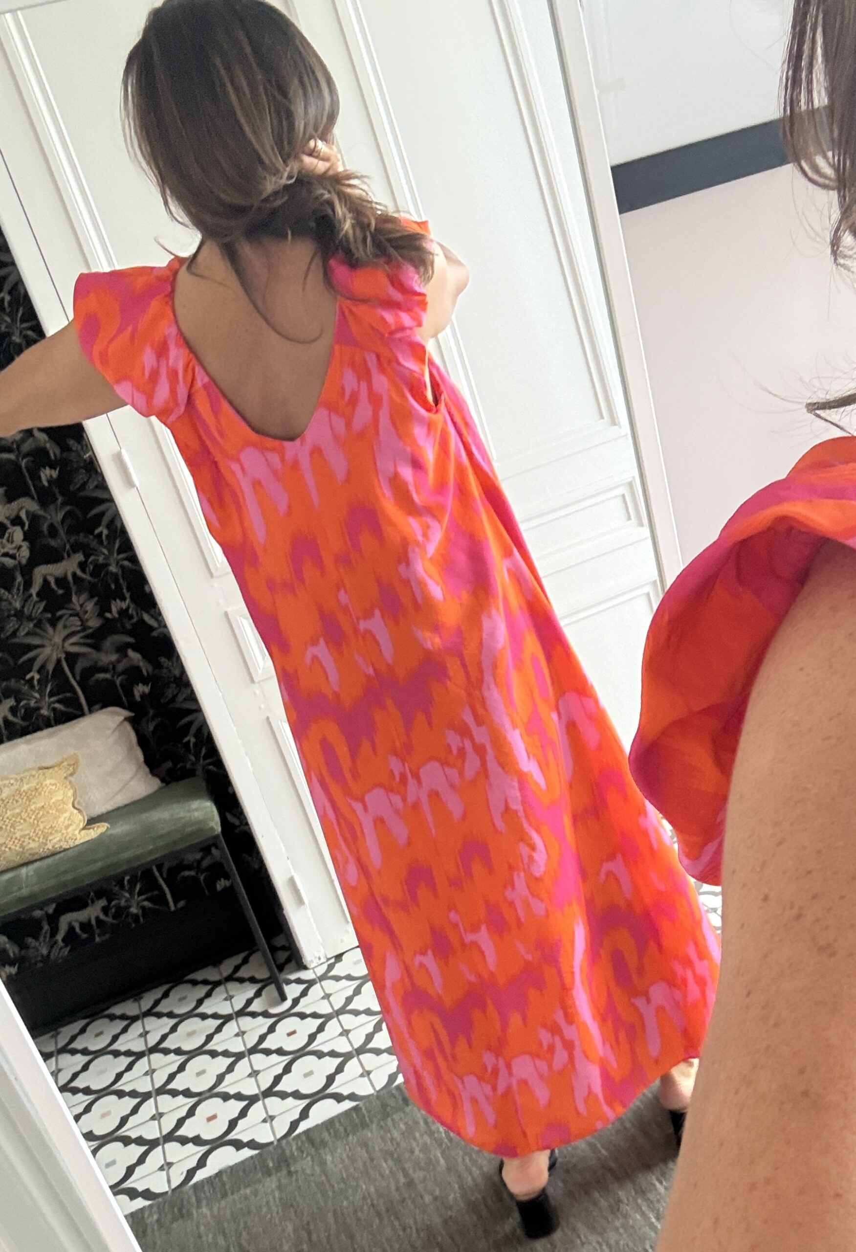 ensemble jupe et haut gaze coton bandana camel