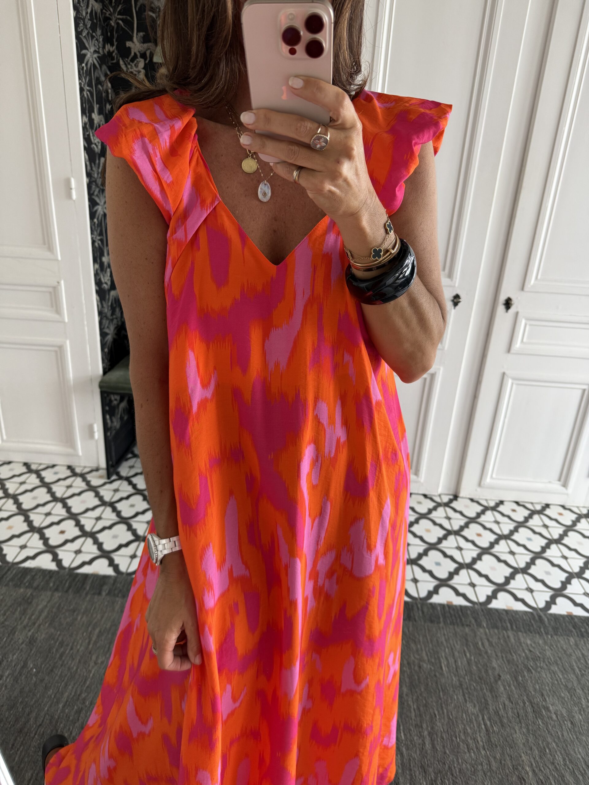 ensemble jupe et haut gaze coton bandana camel