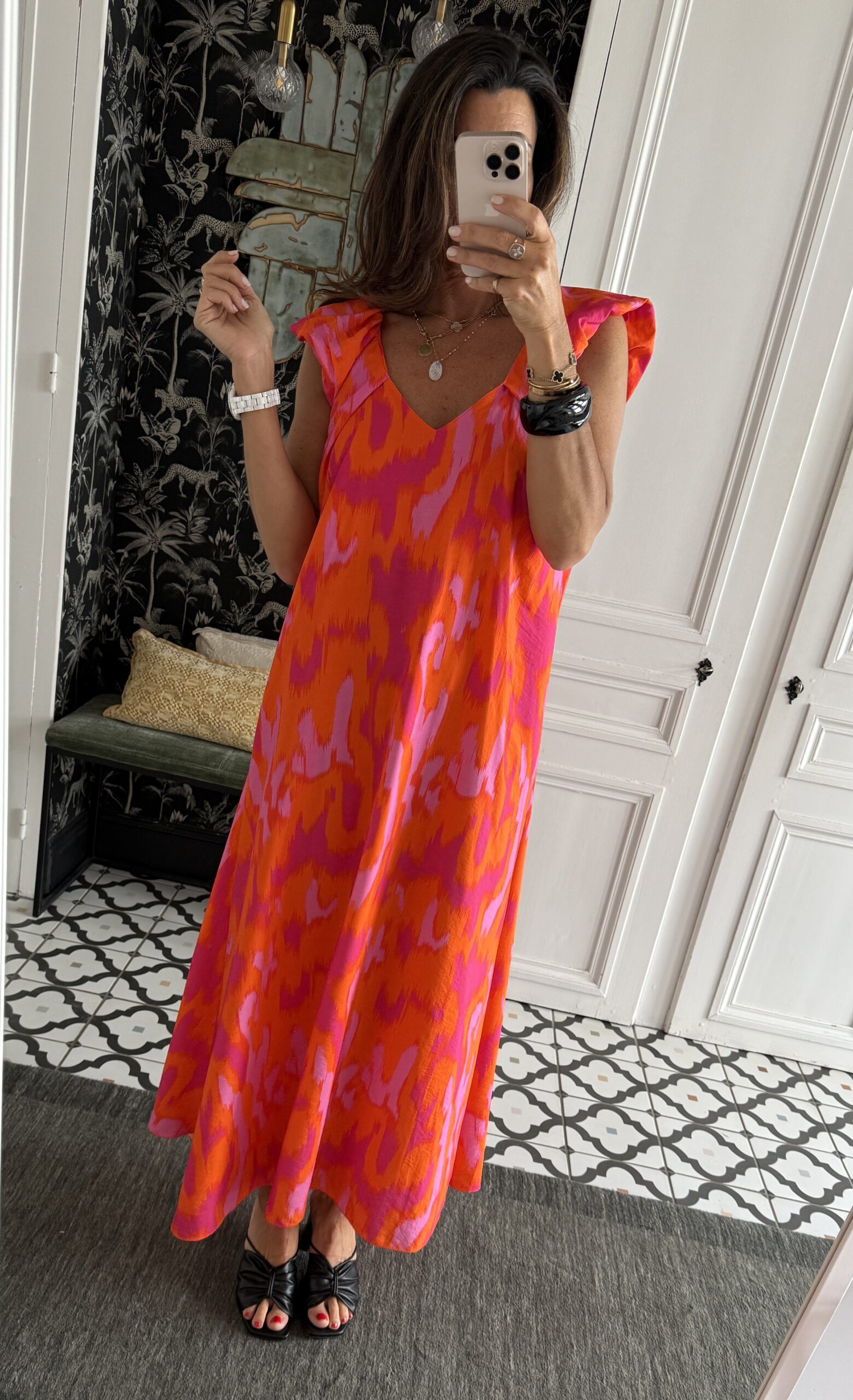 ensemble jupe et haut gaze coton bandana camel