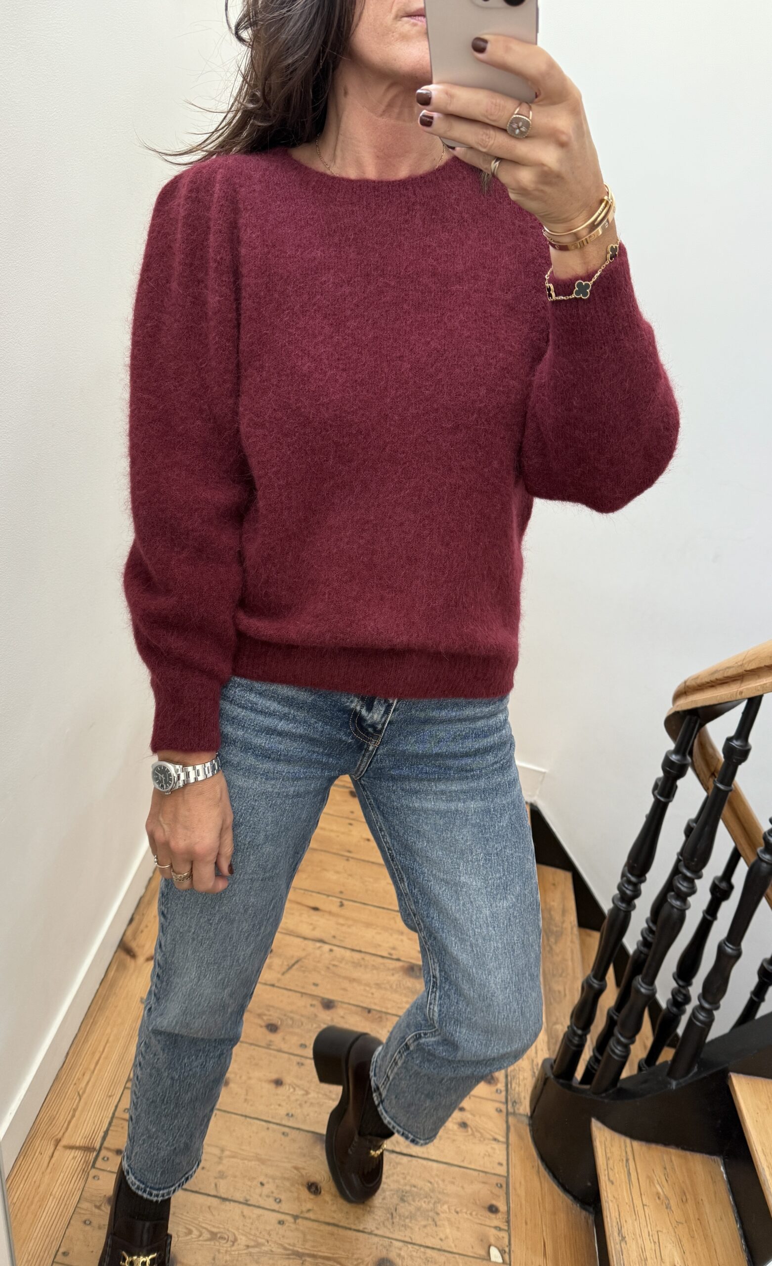 IMG_3809 blouse pois prune volants satin