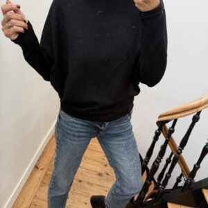 blouse pois prune volants satin