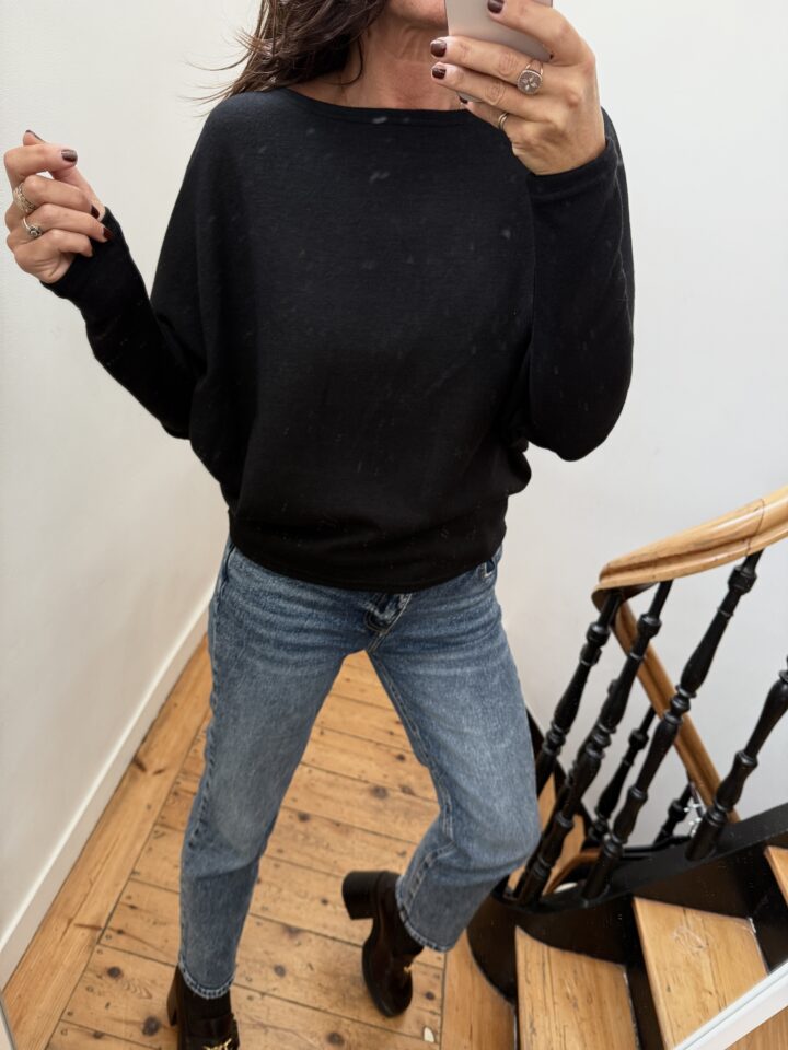 blouse pois prune volants satin