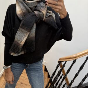 blouse pois prune volants satin